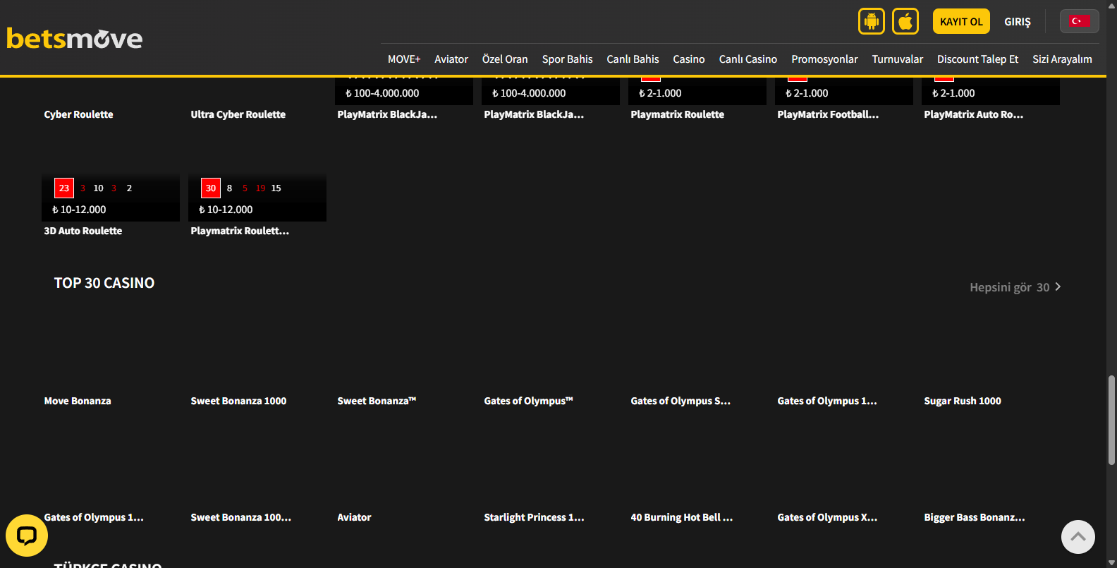 Betsmove Spor Oyunları